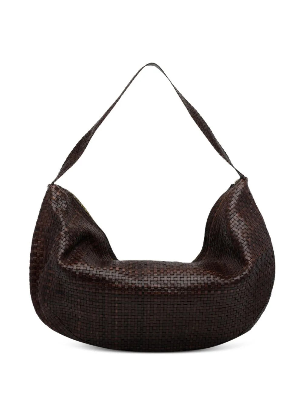 Woven Leather Clip Shoulder Bag by IBELIV
