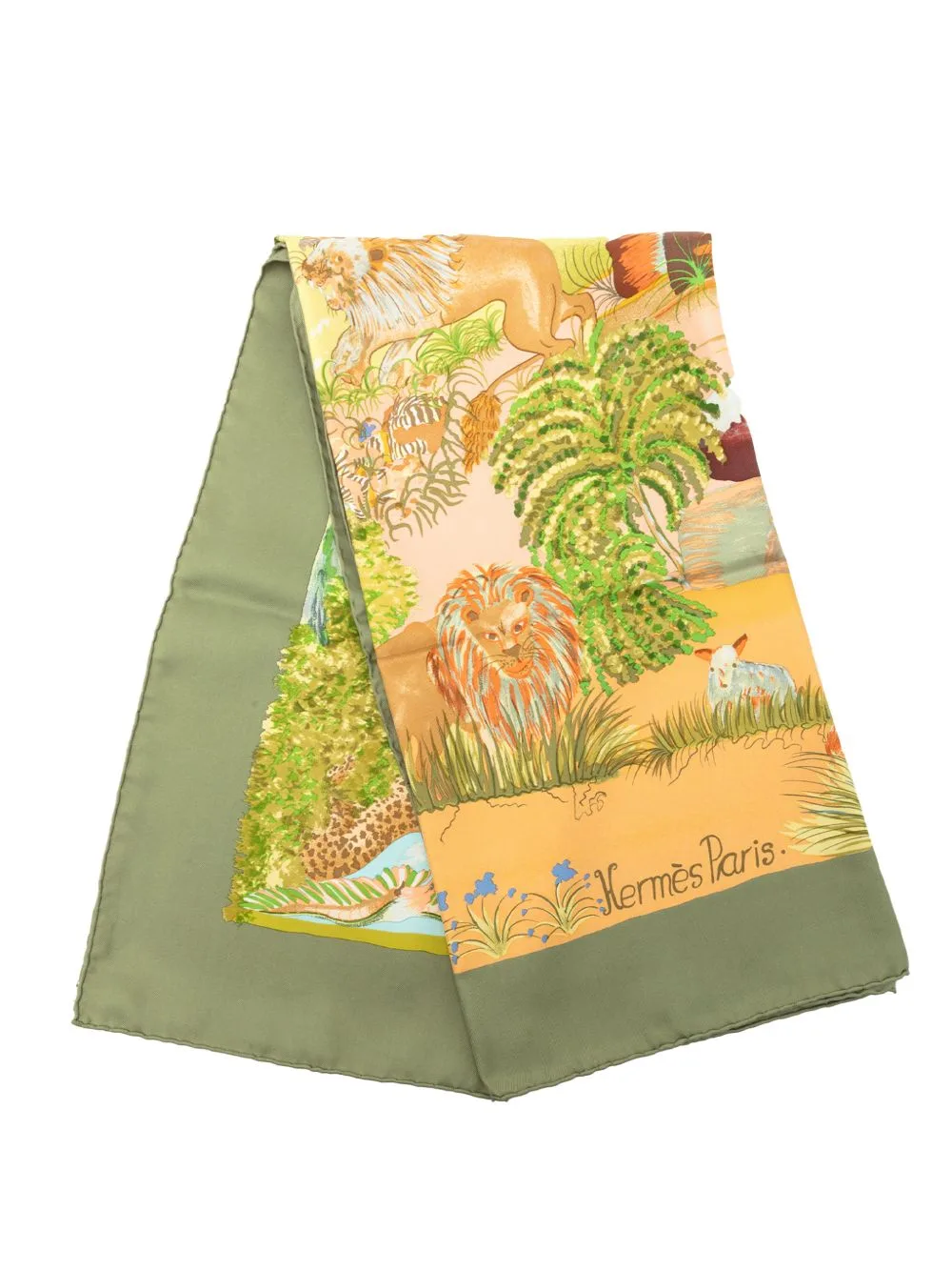20th Century Nuba Mountain Silk Scarf 90 by Hermès Pre-Owned