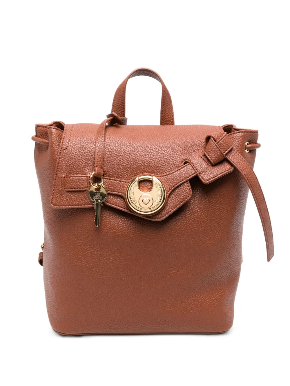 Logo-Plaque Pebbled Backpack by Love Moschino
