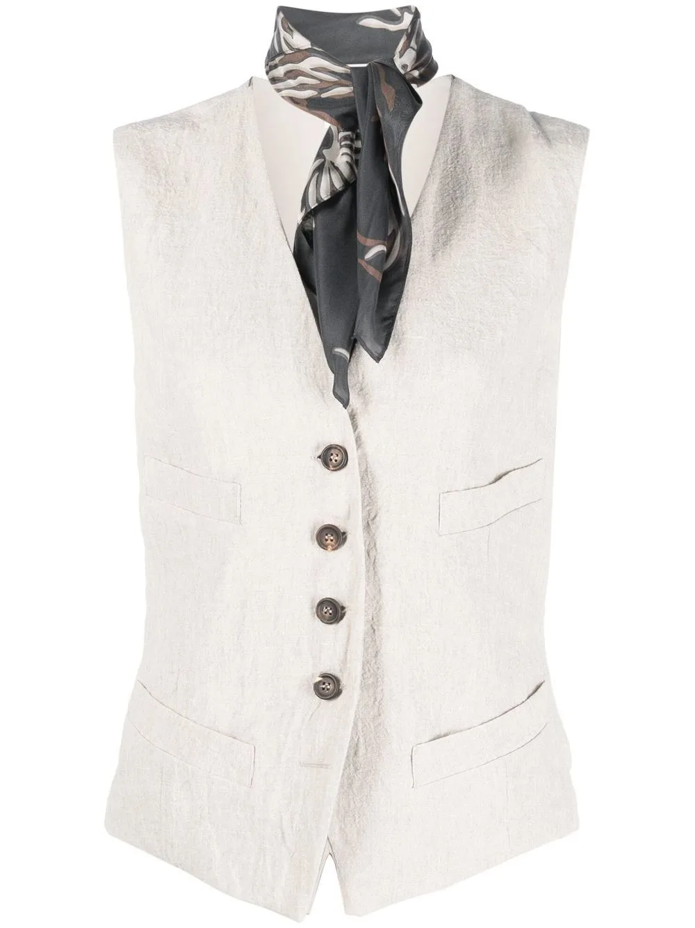 V-Neck Button-Up Waistcoat by Brunello Cucinelli