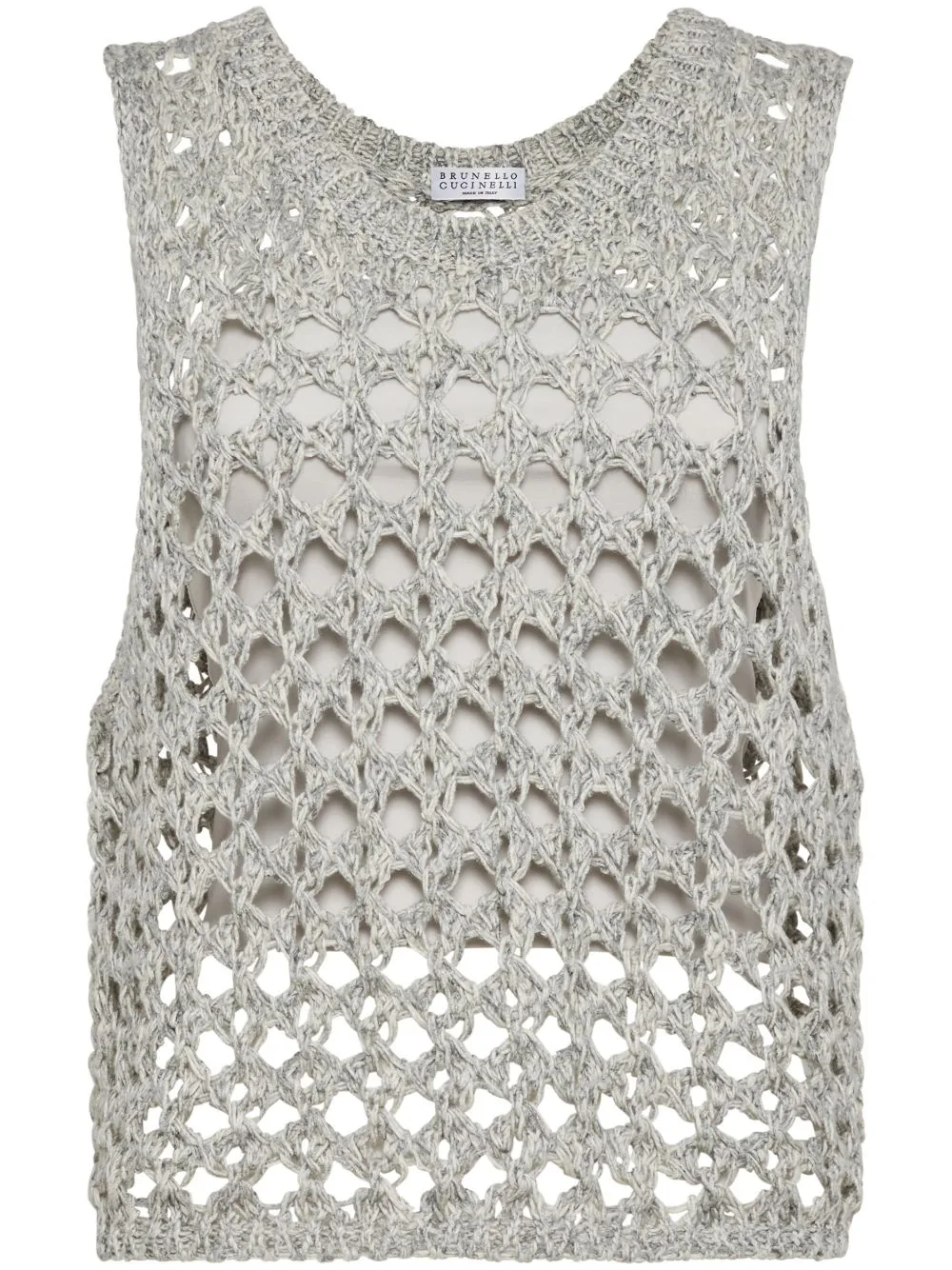 Open-Knit Sleeveless Vest