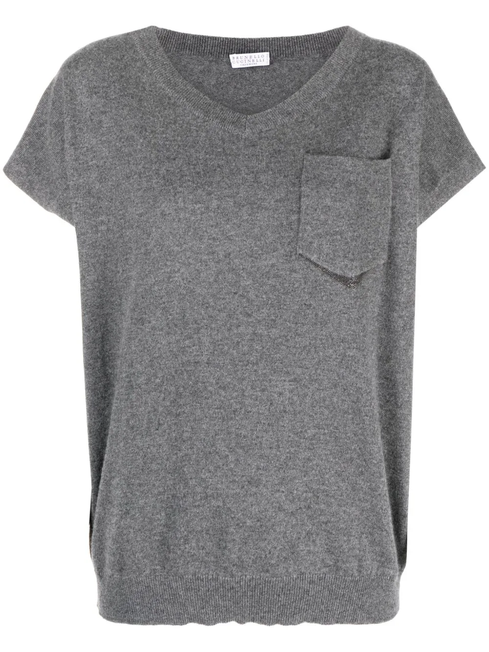 Pocket-Detail V-Neck Sweater by Brunello Cucinelli