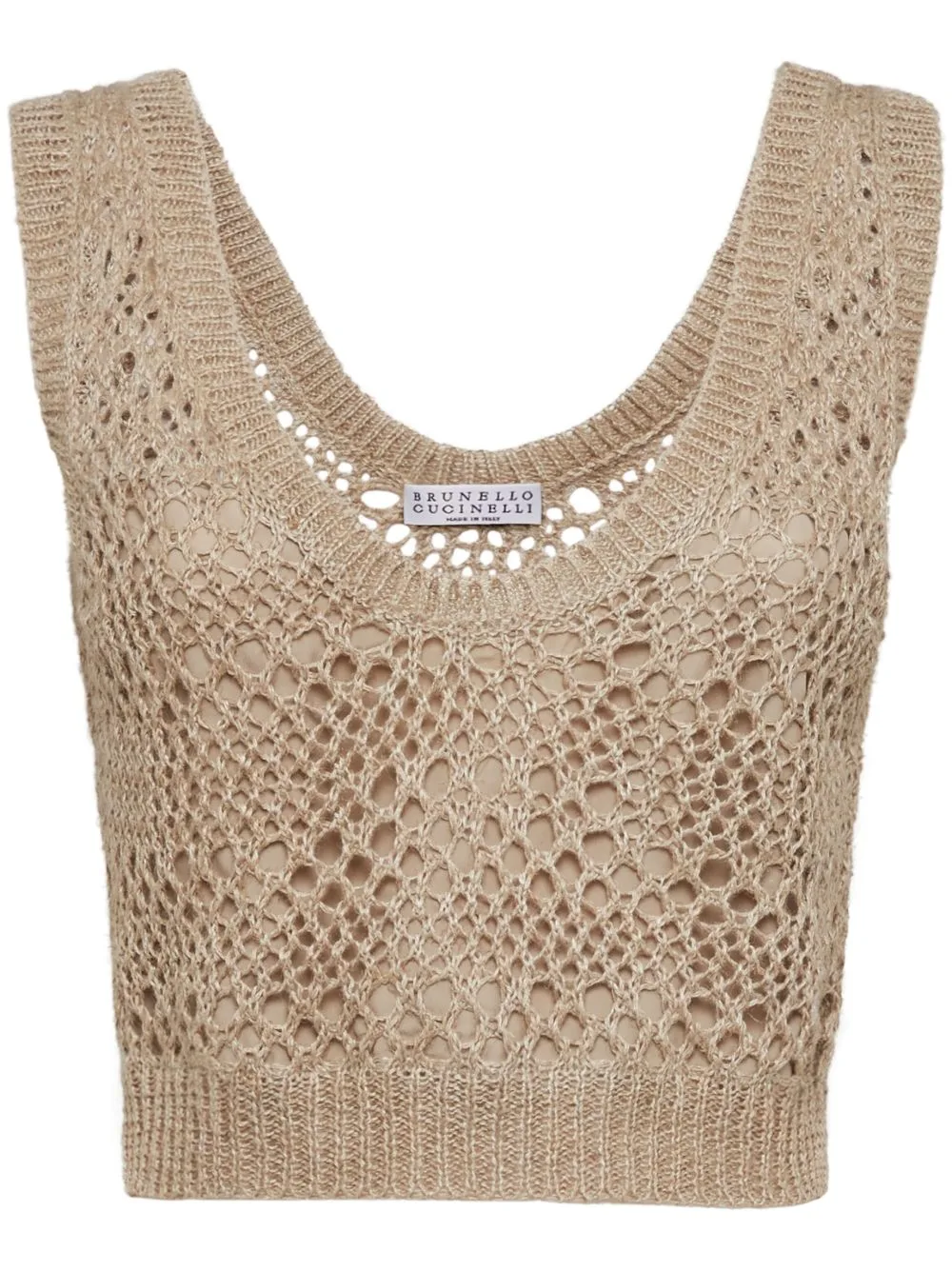 Open-Knit Tank Top by Brunello Cucinelli