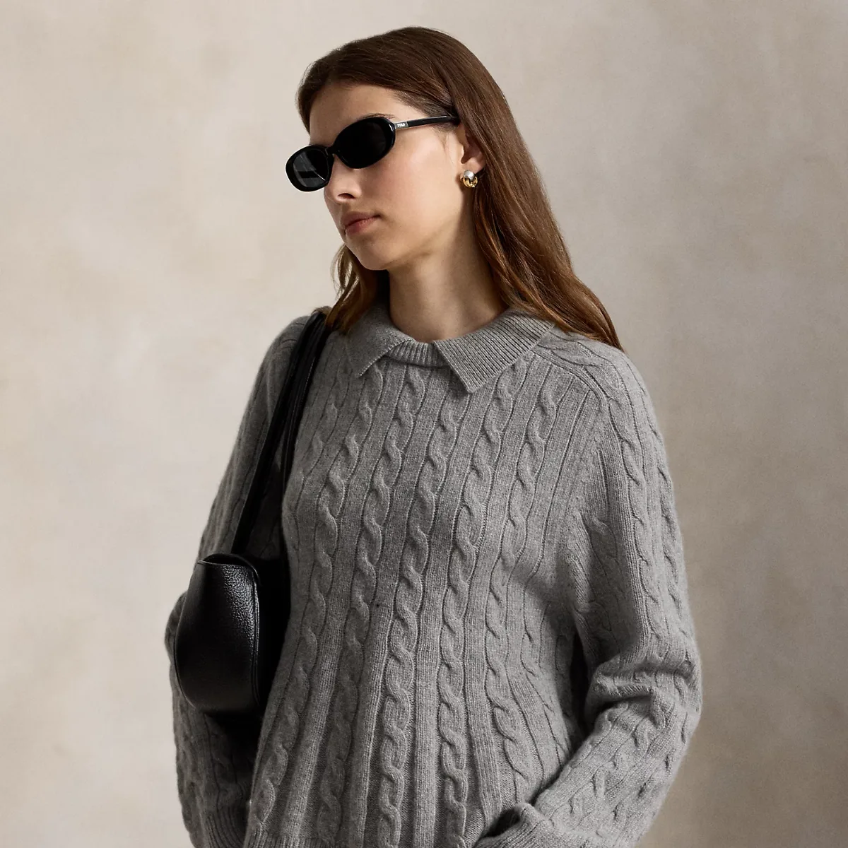 Cable Wool-Cashmere Peplum Jumper by Polo Ralph Lauren