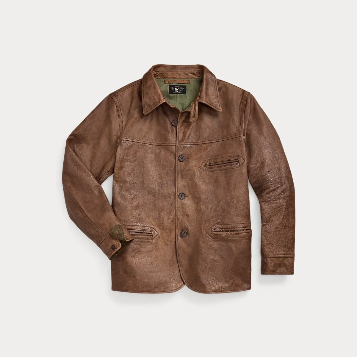 Leather Car Coat by Ralph Lauren RRL