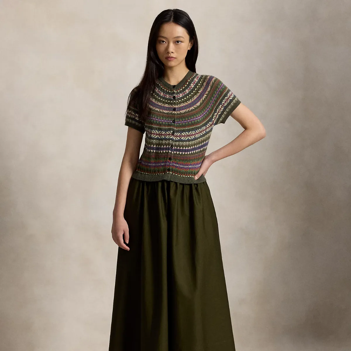 Hybrid Fair Isle-Bodice Dress by Polo Ralph Lauren