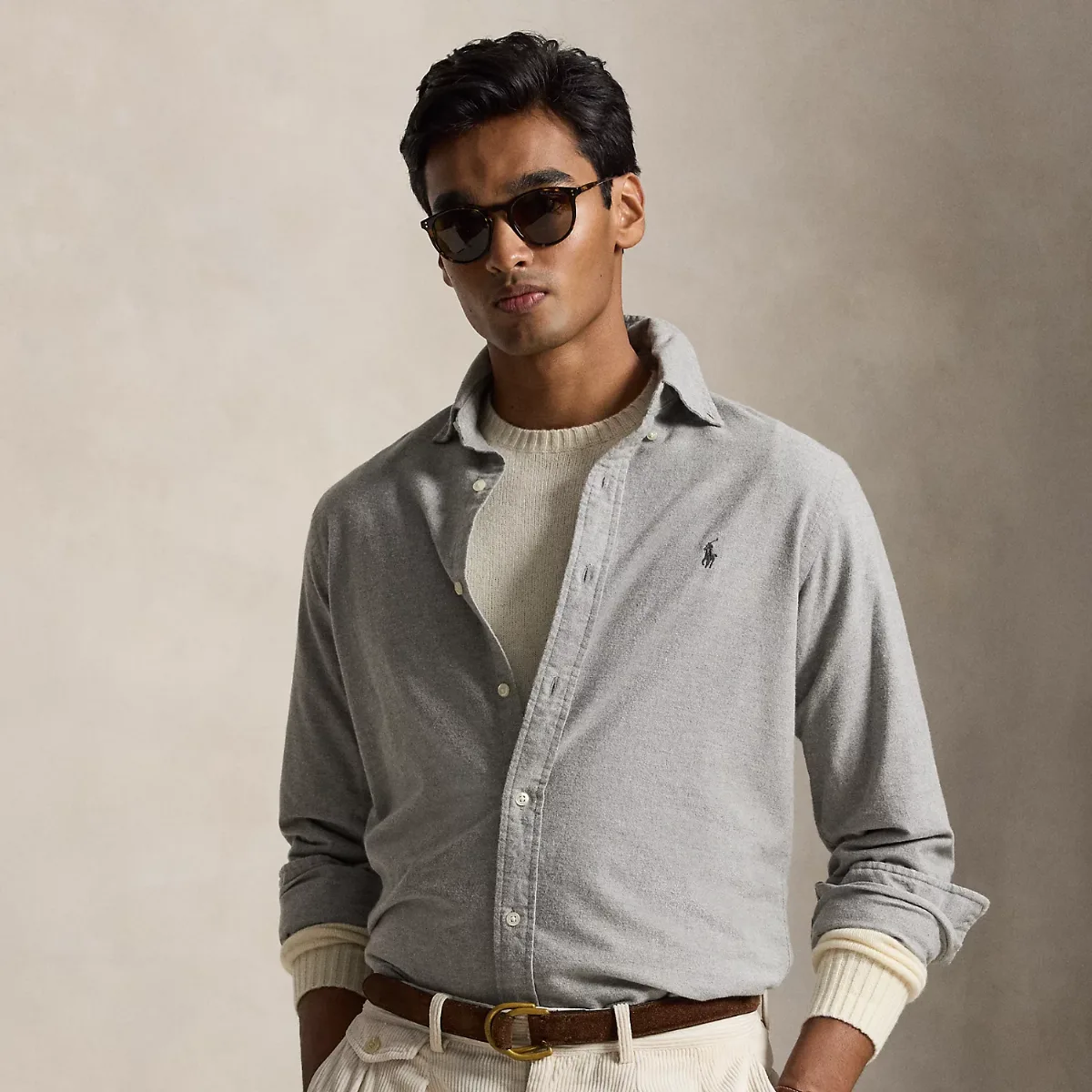 Custom Fit Heathered Oxford Shirt
