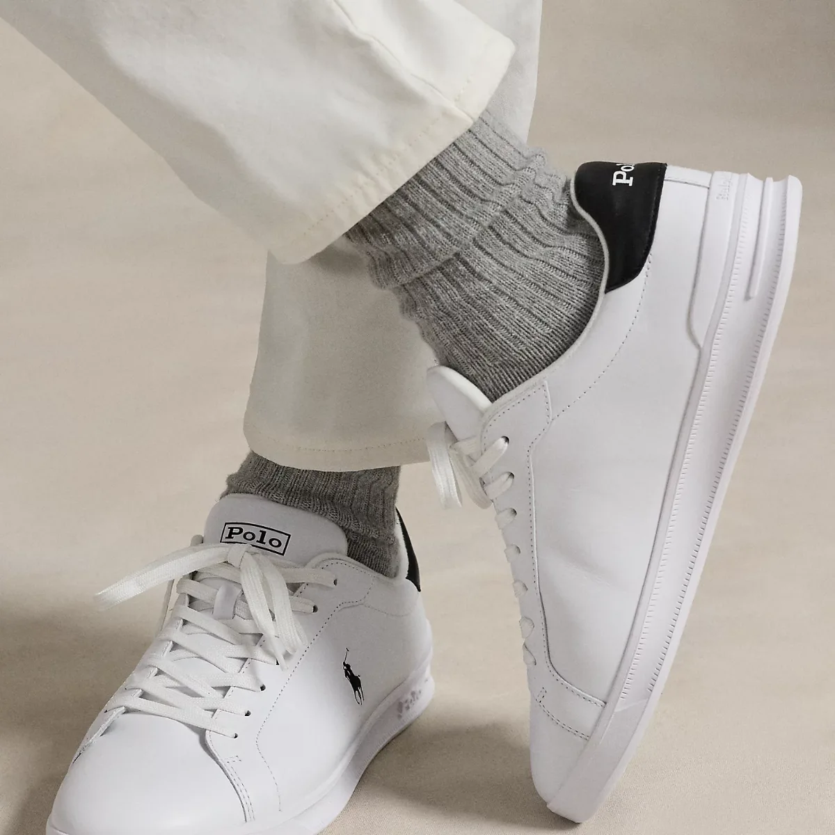 Heritage Court II Nappa Leather Trainer by Ralph Lauren Polo Sport