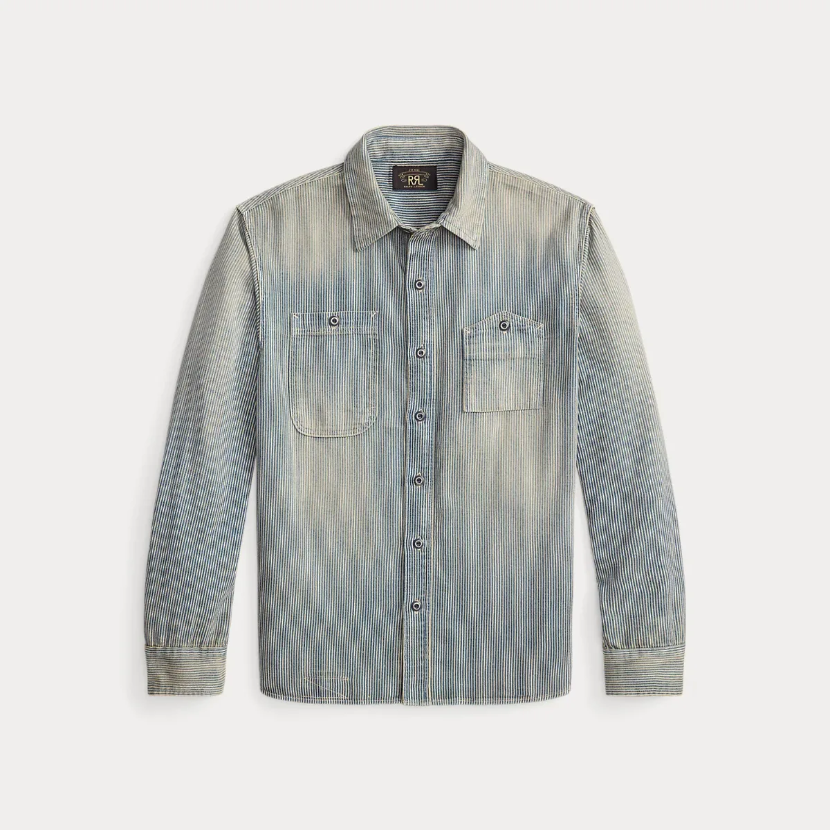 Indigo Striped Twill Workshirt by Ralph Lauren RRL