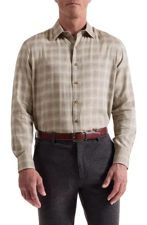 Julian Shaped Fit Plaid Button-Up Shirt by Bugatchi