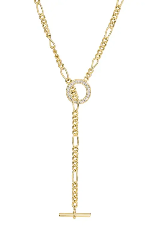 Pavé Toggle Figaro Chain Necklace by ATHRA LUXE