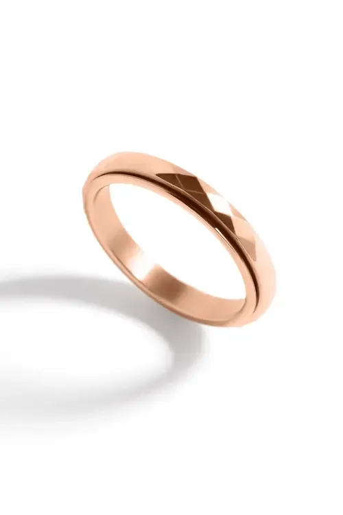 Dainty Hammered Band Spinning Fidget Ring by Mint & Lily