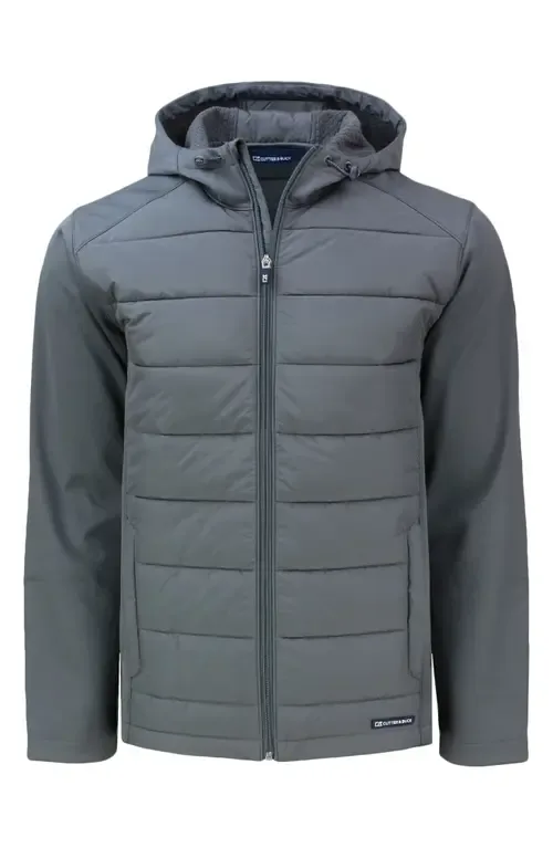 Evoke Hybrid Softshell Hooded Jacket by Cutter & Buck