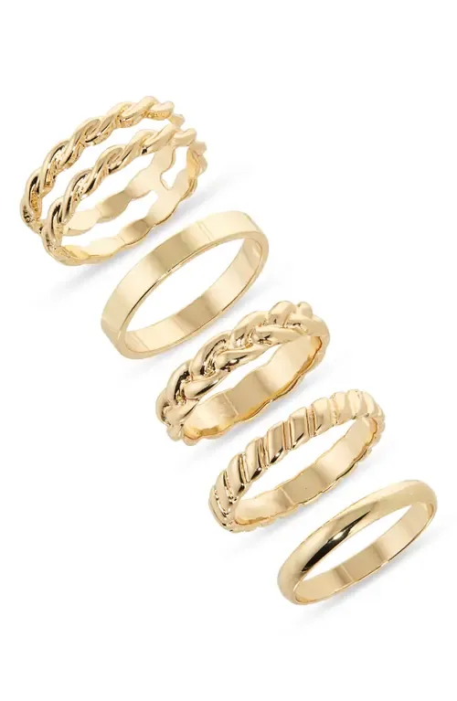 Set of 5 Twist Stacking Rings by Nordstrom