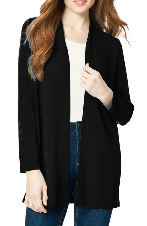 Open Front Cardigan in Jones Black