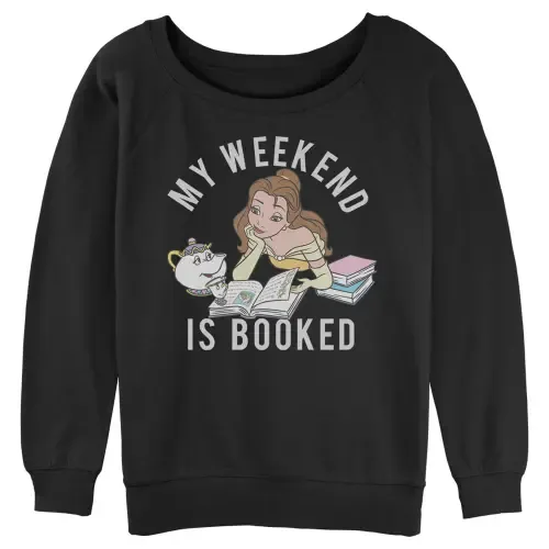 Belle My Weekend Is Booked Long Sleeve Crewneck Sweatshirt by Beauty and the Beast