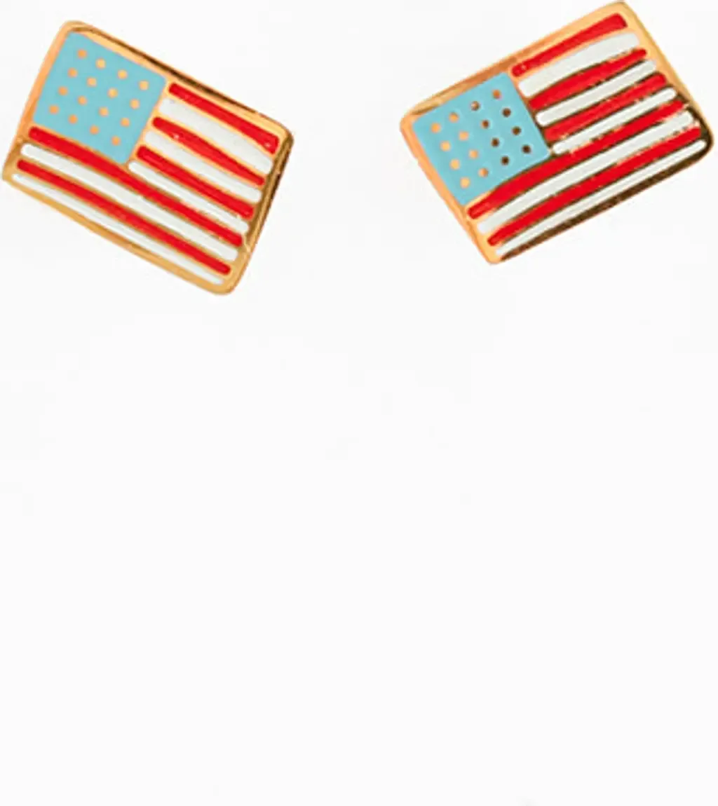 American Flag Flatback Stud Hypoallergenic Earrings by Pip Pop