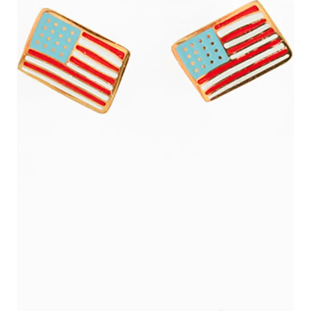 American Flag Flatback Stud Hypoallergenic Earrings by Pip Pop