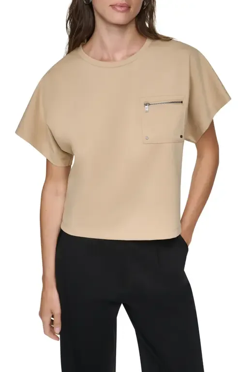 Zip Pocket Dolman Sleeve T-Shirt by DKNY