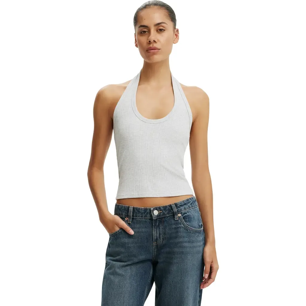 Rib Scoop Halter by Cotton On