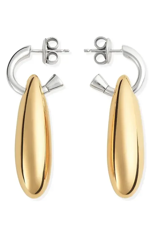 Small Ellipse Drop Hoop Earrings by Bottega Veneta
