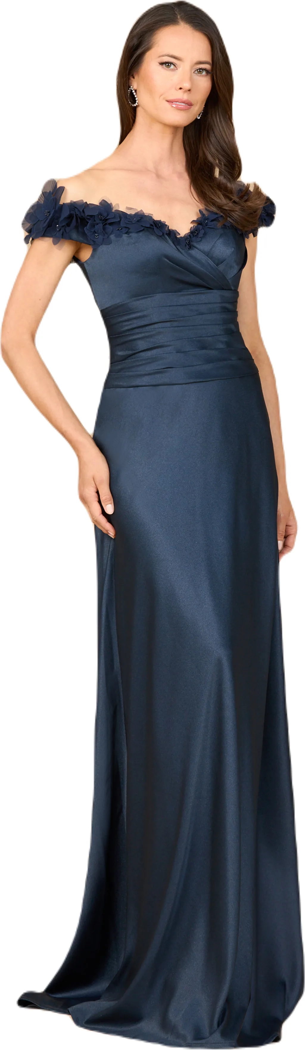 Off Shoulder Satin Gown