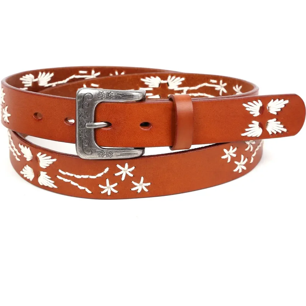 Senna Genuine Leather Minimalist Clean Line Belt by OLD TREND