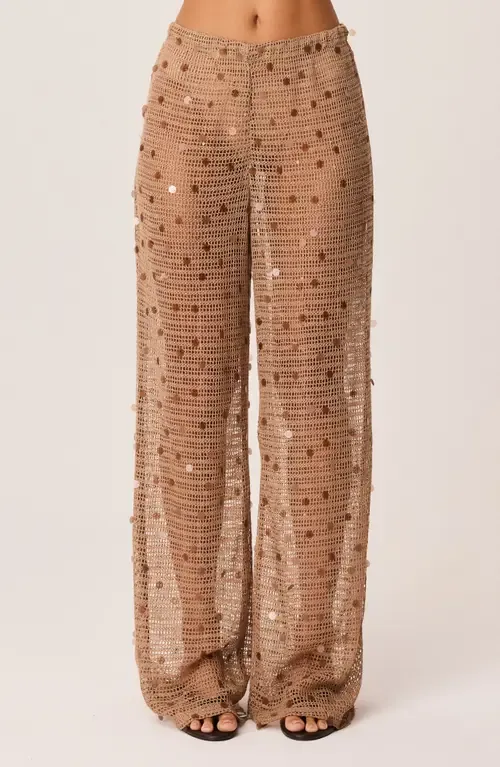 Kelyse Sequin Wide Leg Open Knit Pants by SNDYS
