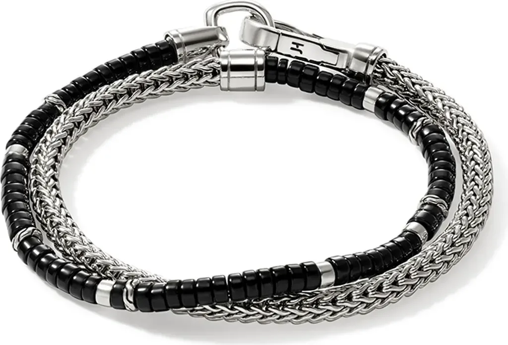 Heishi Chain Wrap Bracelet, Sterling Silver, Gemstones, 4.5mm by John Hardy