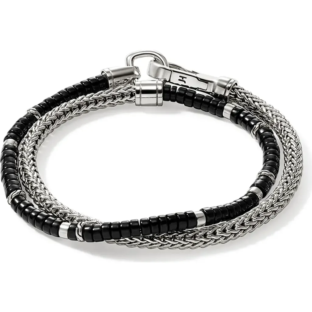 Heishi Chain Wrap Bracelet, Sterling Silver, Gemstones, 4.5mm by John Hardy