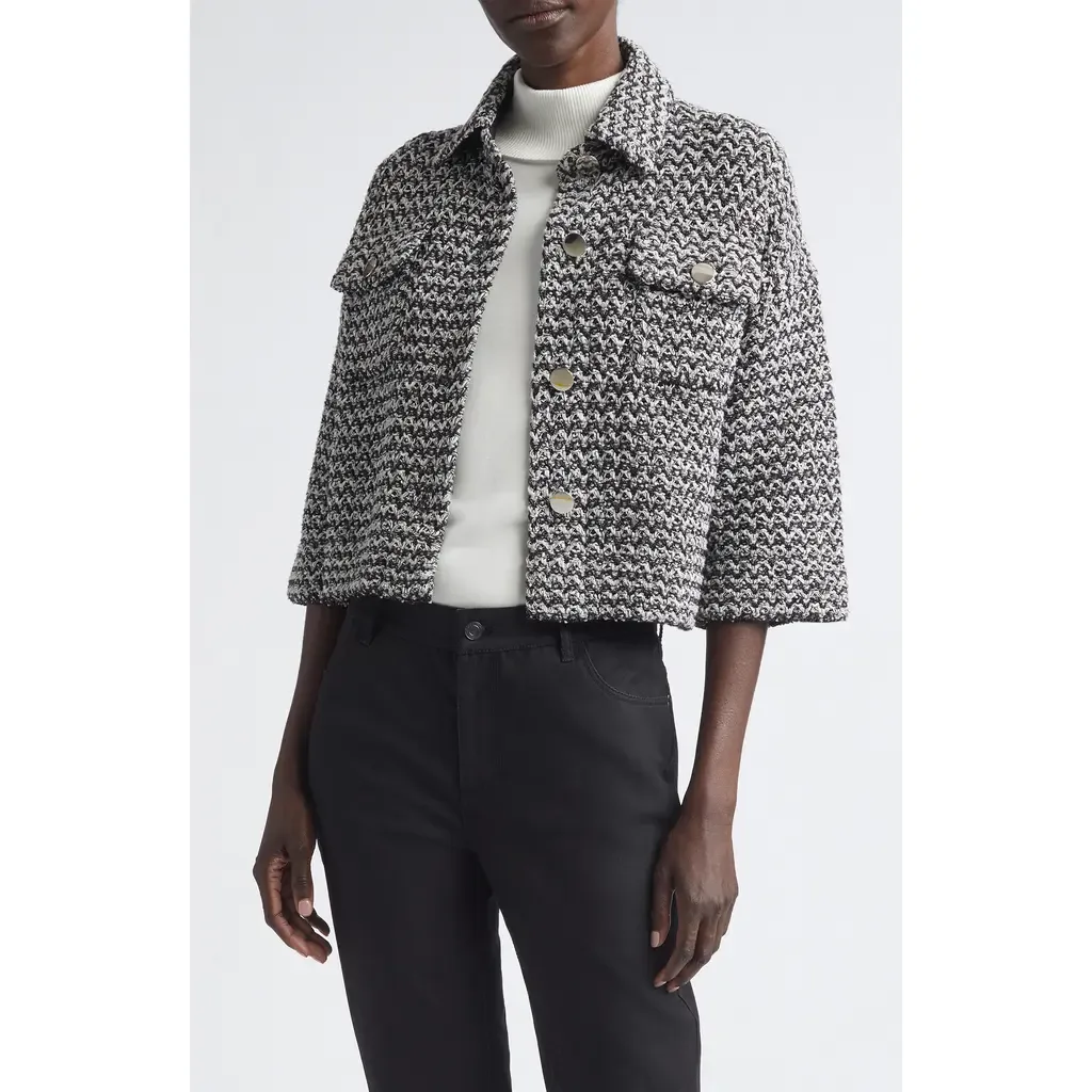 Cotton & Linen Tweed Crop Jacket by Lafayette 148 New York