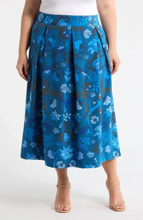 Palmate Pleated Midi Skirt by SUGARLIPS