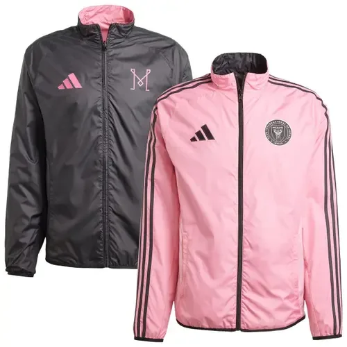 Pink/Black Inter Miami CF 2025 Anthem Reversible Full-Zip Jacket by adidas