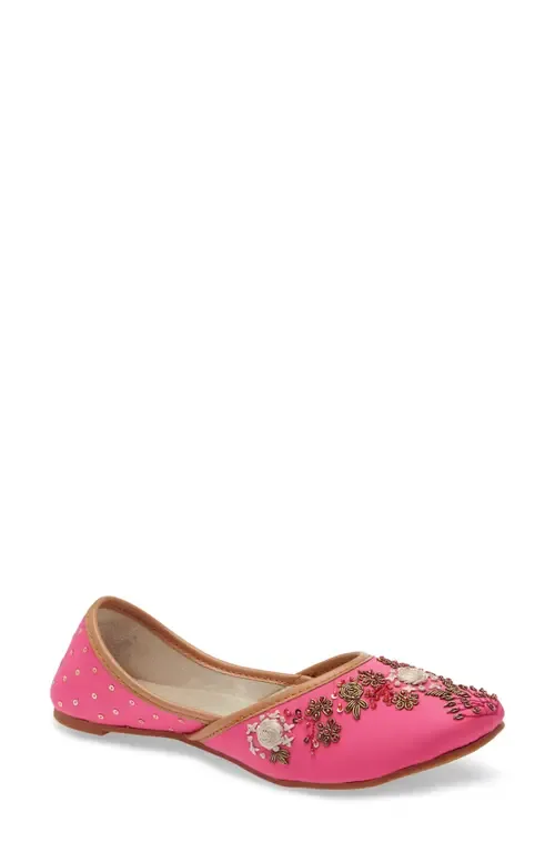 Matilda Embroidered Jutti Flat by FUCHSIA