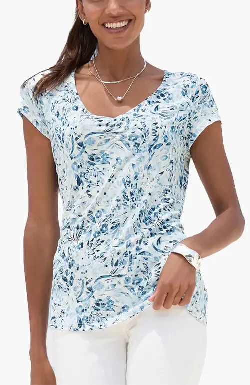 Ruched V-Neck Top by LASCANA