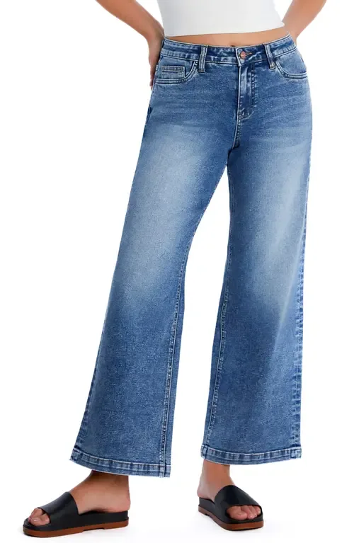 Clever High Waist Wide Leg Jeans by HINT OF BLU