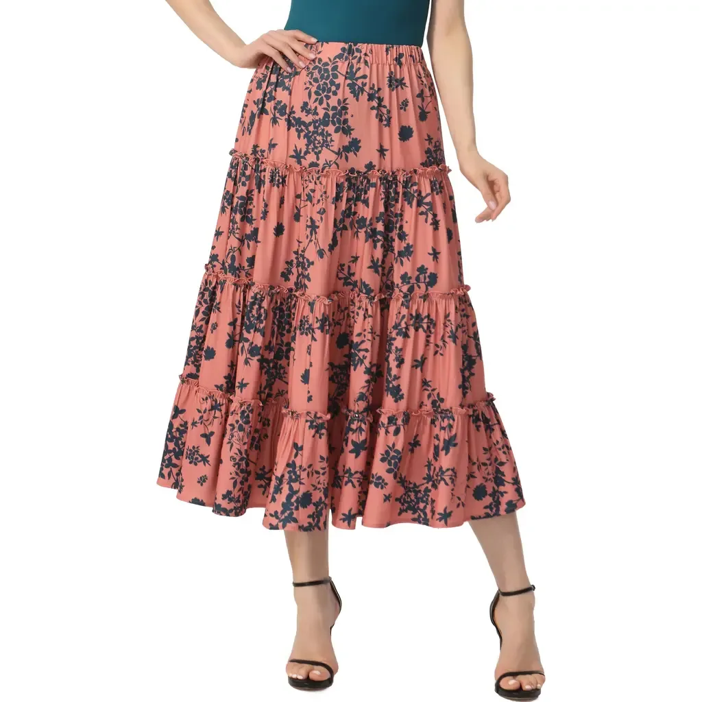 Tiered Midi Skirt by Kimi & Kai
