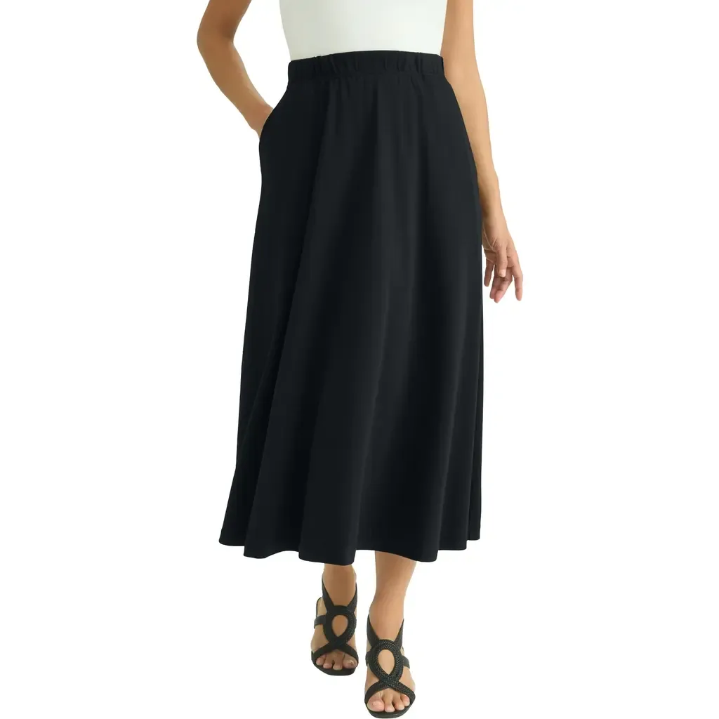 Soft Ease Midi Skirt by Jessica London