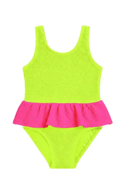 Crinkle Peplum One Piece by Limeapple