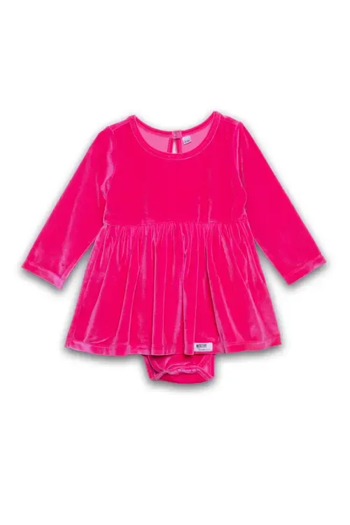 Stretch Velvet Long Sleeve Bubble Romper by WORTHY THREADS