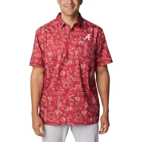Columbia Crimson Alabama Crimson Tide Super Slack Tide Omni-Wick Button-Up Shirt by Columbia