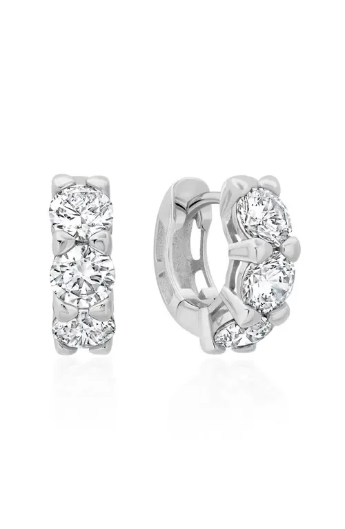 Brilliant Cubic Zirconia Huggie Hoop Earrings by Crislu