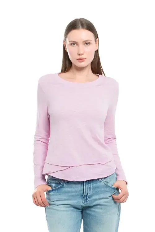Long Sleeve Mock Layer Tee by WILT Clothing