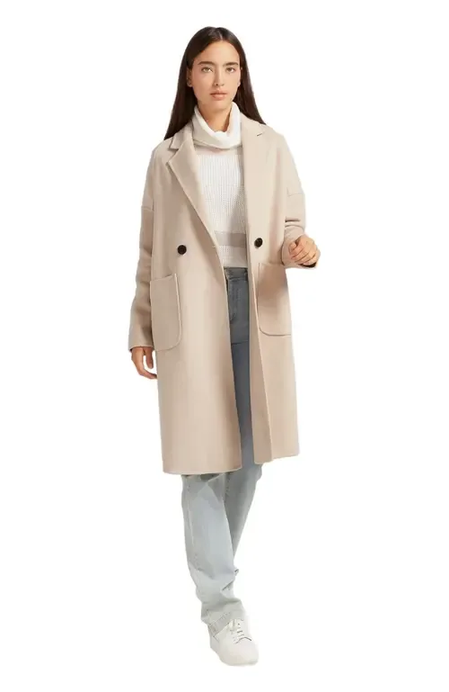 Publisher Double Breasted Wool Blend Coat by Belle & Bloom