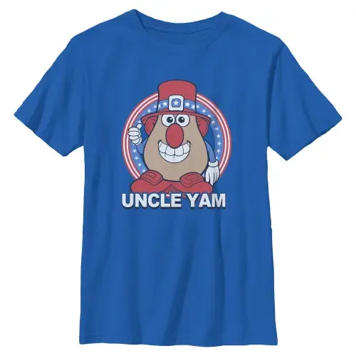 Uncle Yam Badge Graphic Short Sleeve T-Shirt by MR. POTATO HEAD