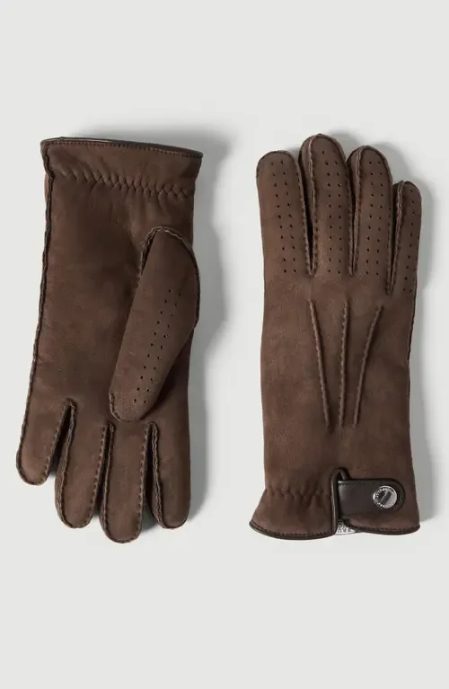 Suede Shearling Gloves by Brunello Cucinelli