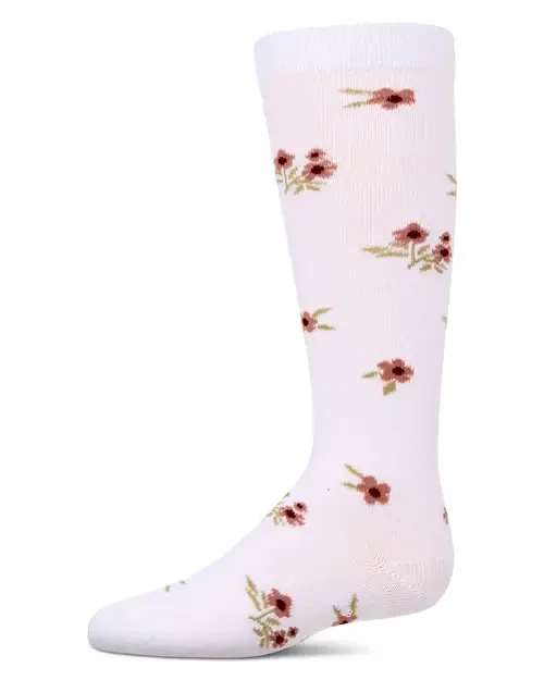 Opaque Stretch Blissful Bloom Knee High Sock by MeMoi