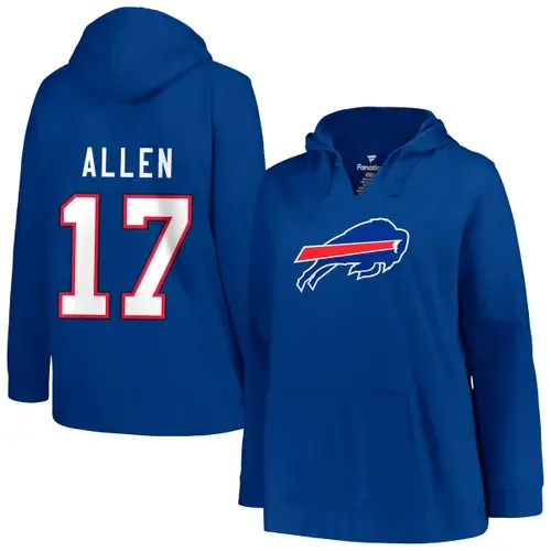 Josh Allen Royal Buffalo Bills Player Name & Number Pullover Hoodie by PROFILE
