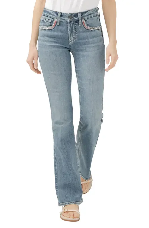 Suki Americana Curvy Mid Rise Bootcut Jeans by Silver Jeans Co.