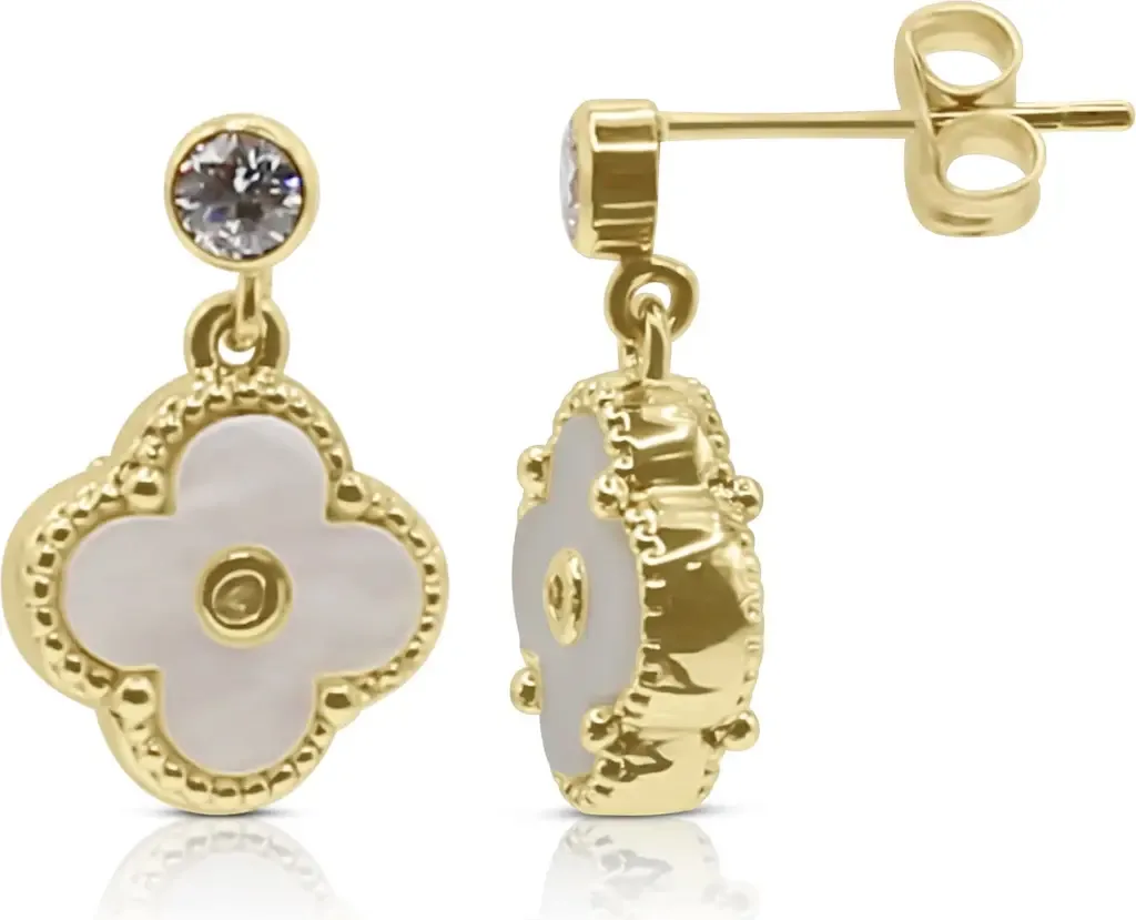 Arden Mother of Pearl Clover Earrings